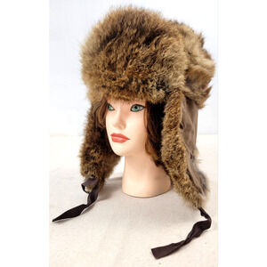 Vintage Orvis Rabbit Fur Trapper Hat Large Union Made USA Ear Flap Ushanka